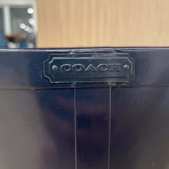 Coach Rain Boots. Gently worn. Size 8. Navy with silver buckle details. - Picture 2 of 5